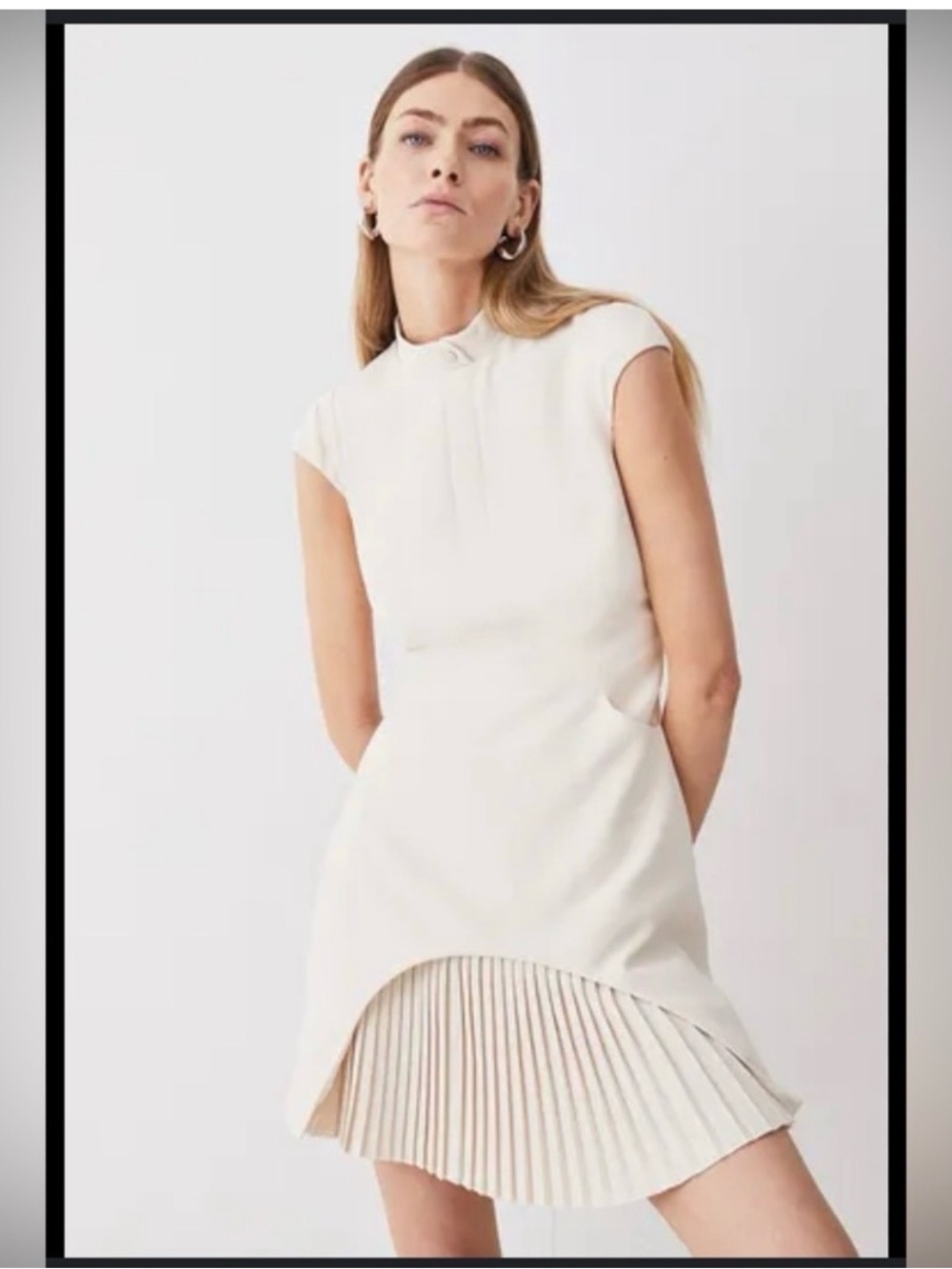 🍨NWT Karen Millen Military Cream Mini Dress